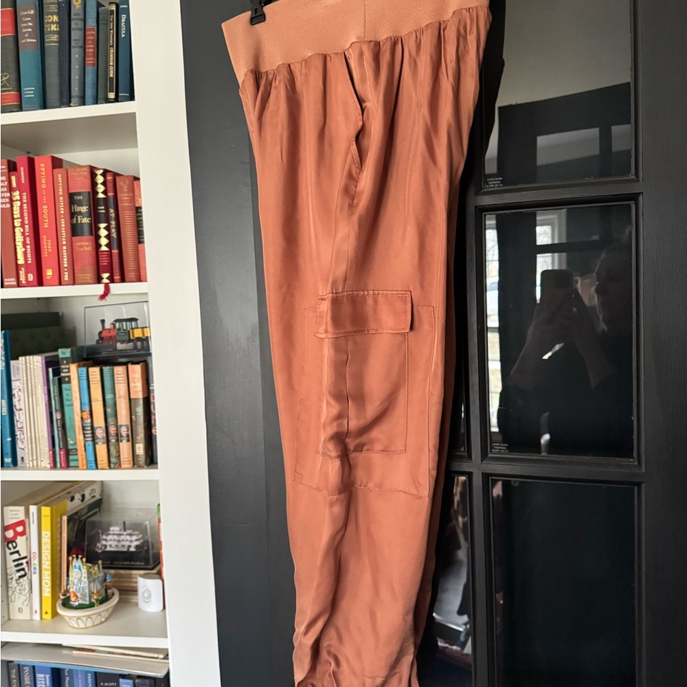 Cinq a Sept Giles Satin Silk Cargo Jogger Pants